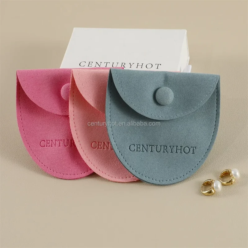 Handmade 8*8cm Microfiber Jewelry Bag with Logo, High Quality Jewelry Bag Jewelry Cosmetic Packaging Bag