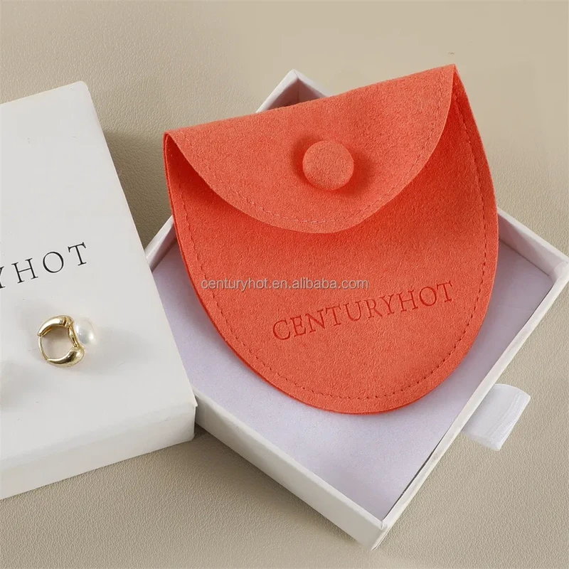 Handmade 8*8cm Microfiber Jewelry Bag with Logo, High Quality Jewelry Bag Jewelry Cosmetic Packaging Bag