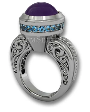 Amethyst Cabochon Fashion Ring