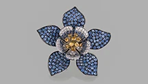 Paula Crevoshay’s “Yogo Columbine” sapphire pendant