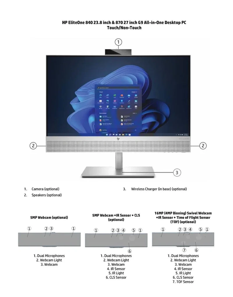 Eliteone 840 G9 All-in-One PC Computer 23.8" I3 8g 256gssd Win11PRO